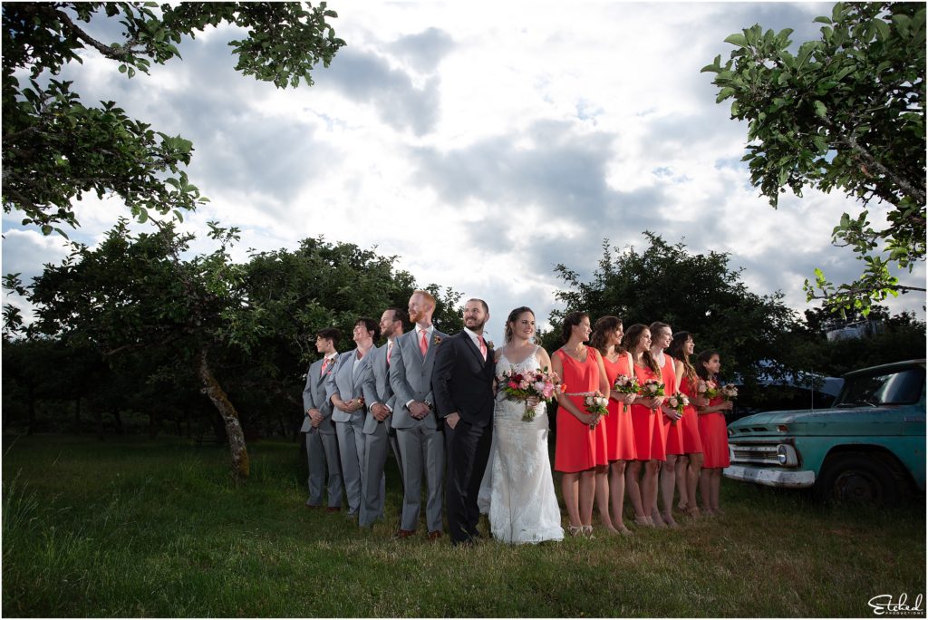 stylish and moody photo of Merridale Wedding party